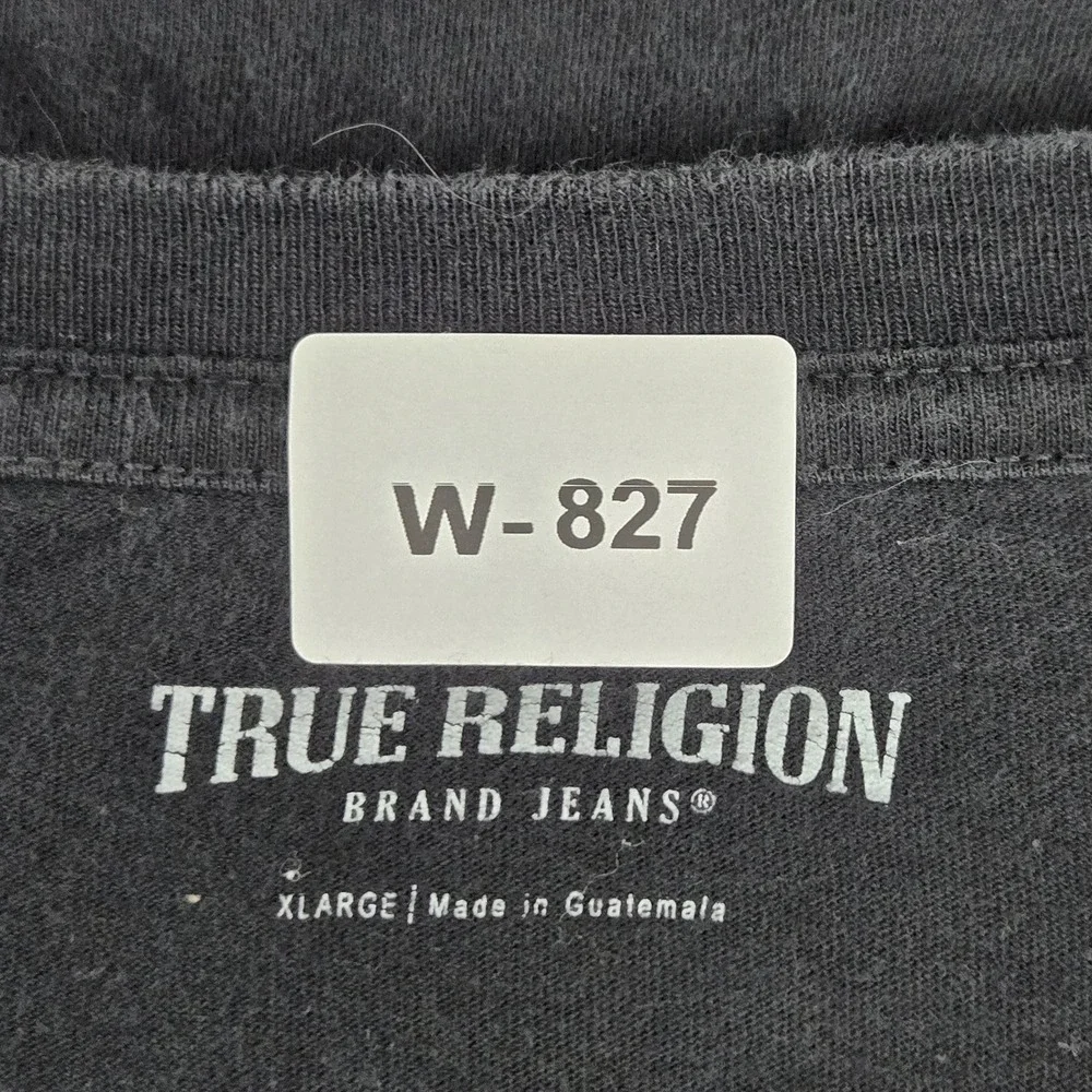 True Religion Men Shirt XL Black Logo Short Sleeve READ